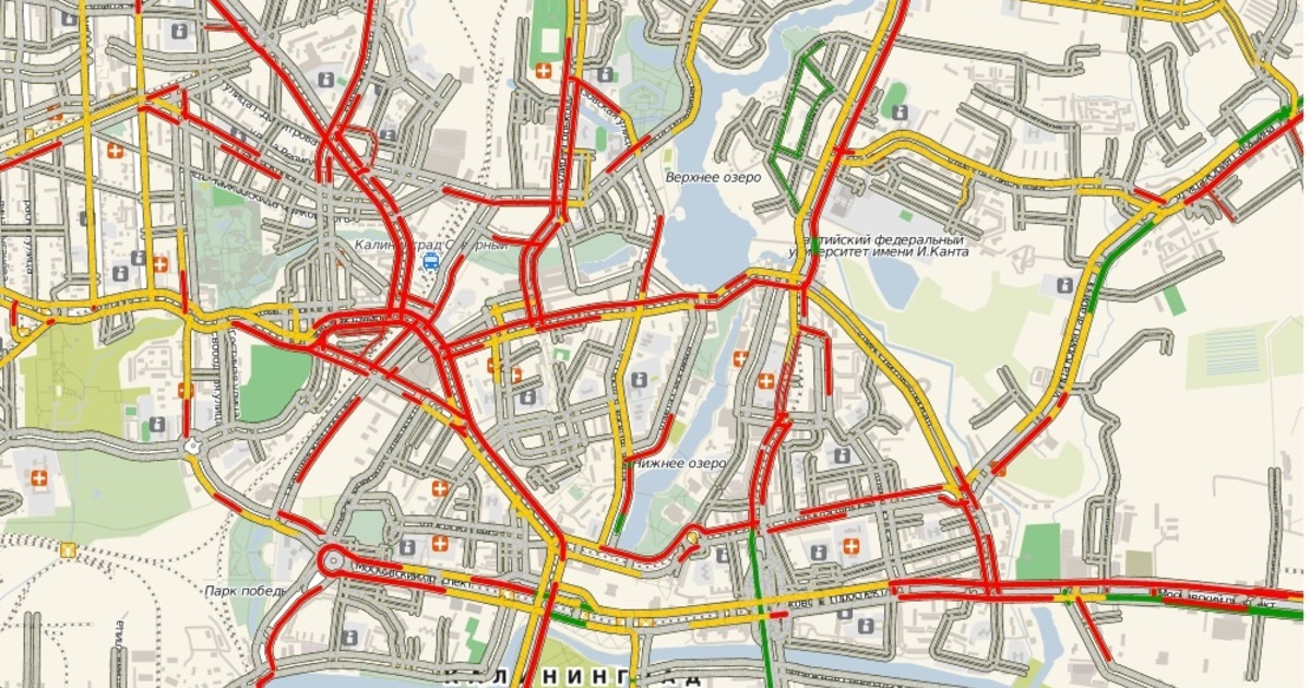 Перекрытие дорог в калининграде схема