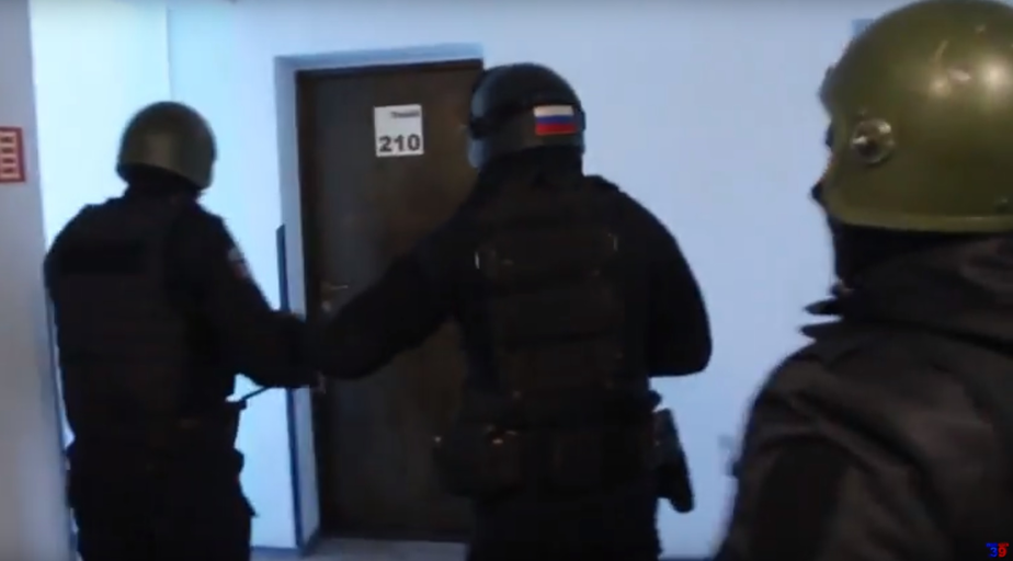 Кадр видеозаписи пресс-службы регионального УМВД