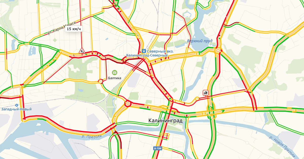 Схема перекрытия движения калининград