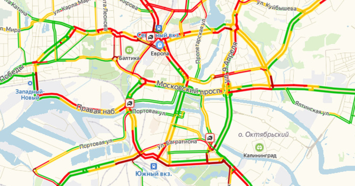Карта центра калининграда с улицами